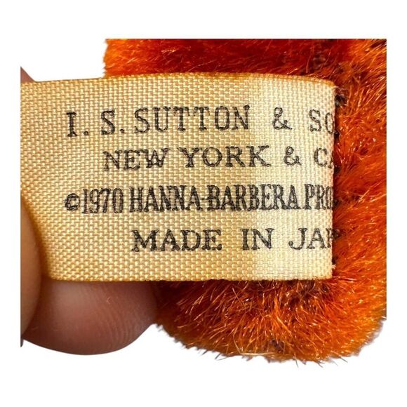 Vtg 1970 Hanna-Barbera Drooper Plush Toy By I.S. Sutton 10" Orange Yellow Japan - Picture 4 of 8